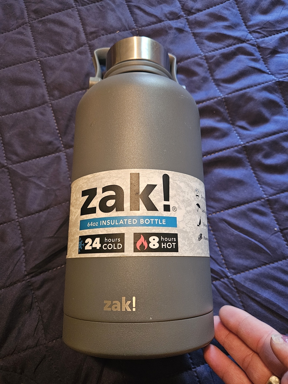 zak! 64oz Insulated Bottle - Matte Gray